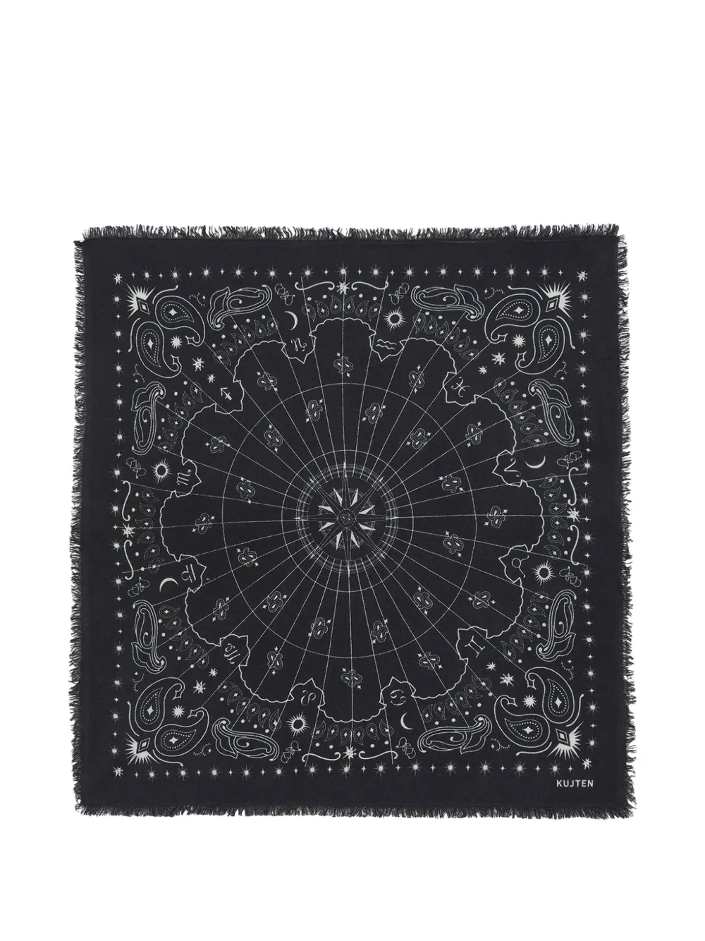 kujten large Hachiko Astro bandana scarf - Nero