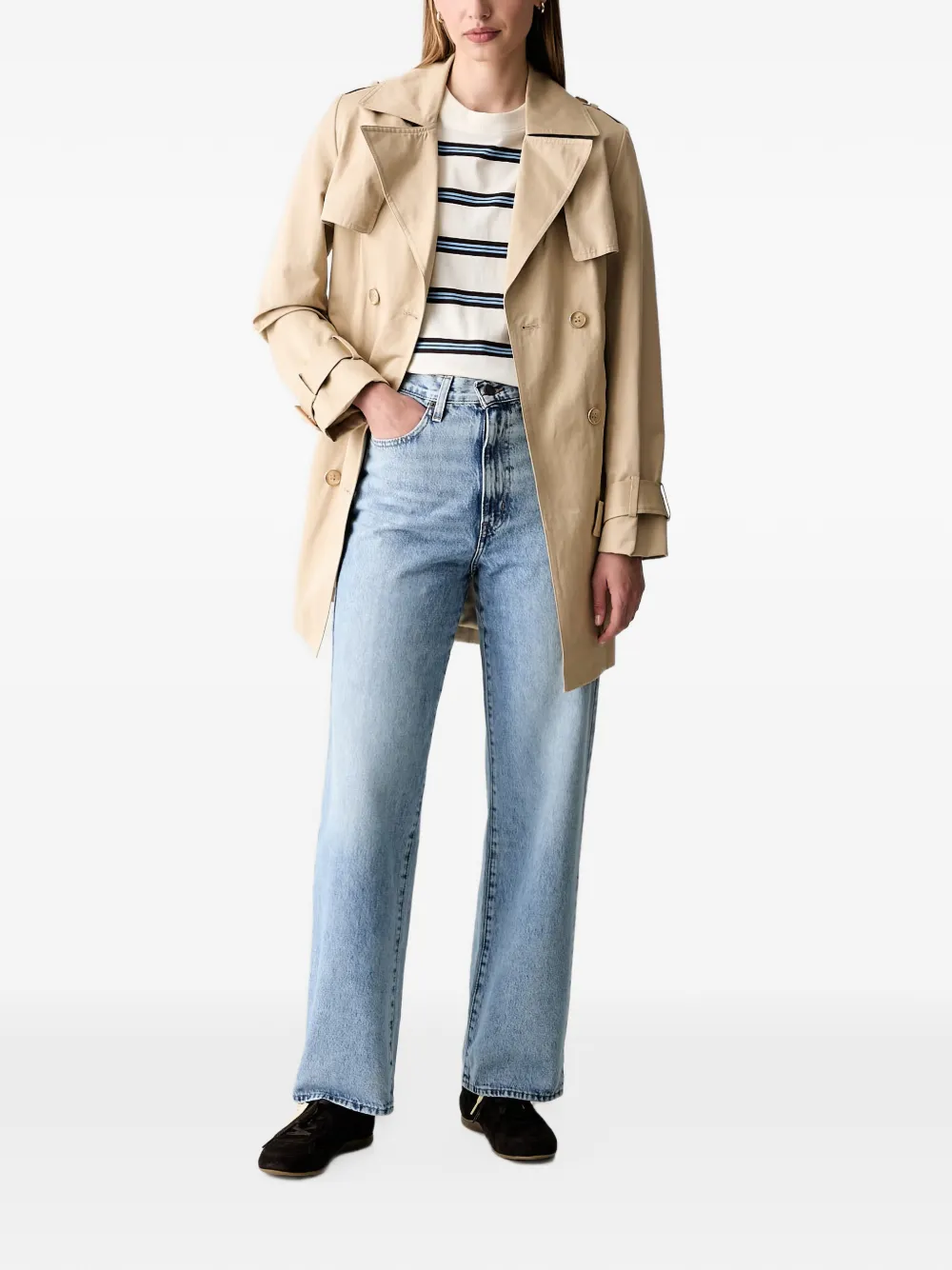 Levi's high-waisted straight-leg jeans Blauw