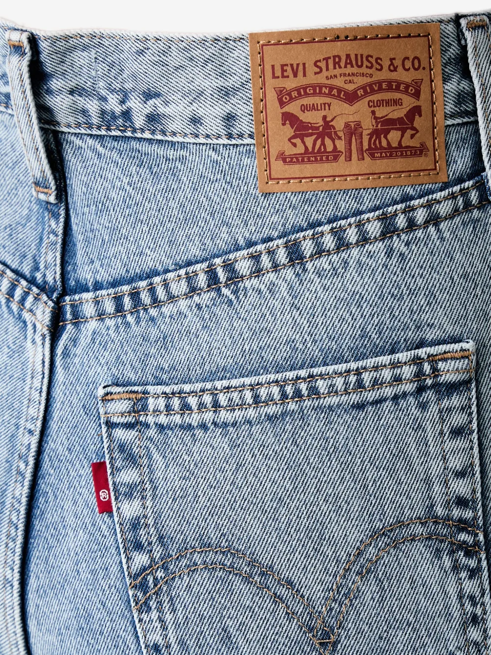 Levi's high-waisted straight-leg jeans Blauw