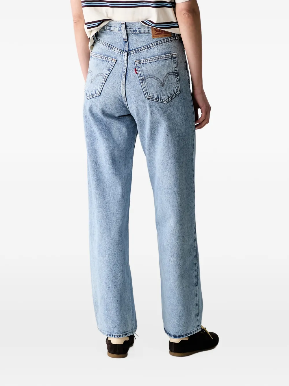 Levi's high-waisted straight-leg jeans Blauw