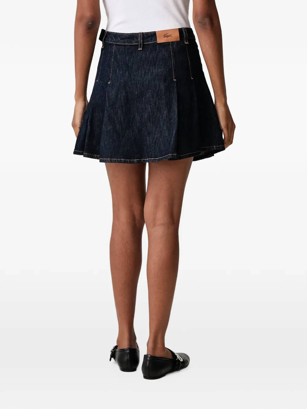 Lacoste pleated denim skirt Blauw