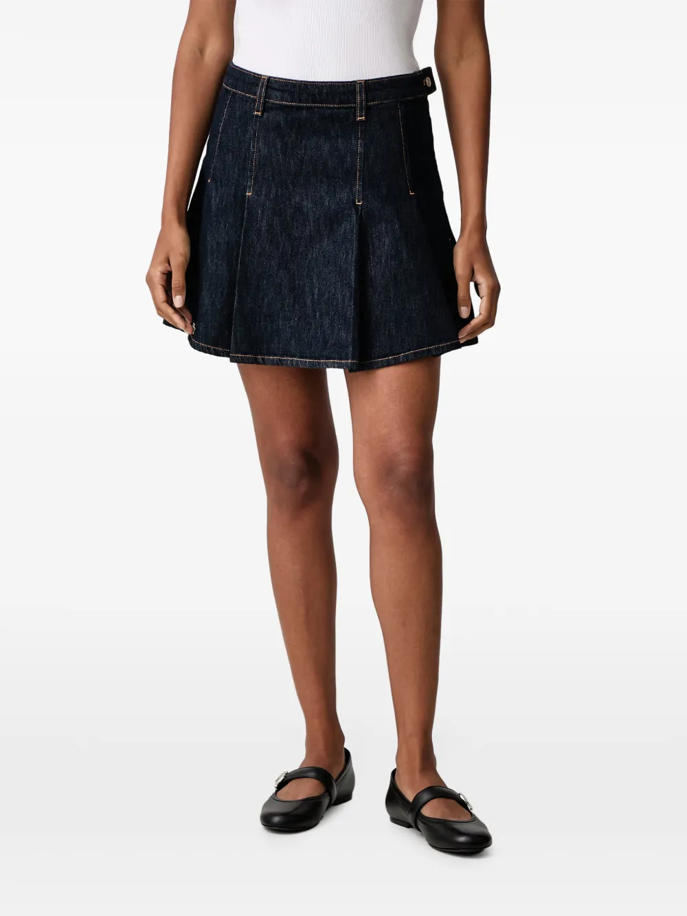 Lacoste pleated denim skirt Blauw