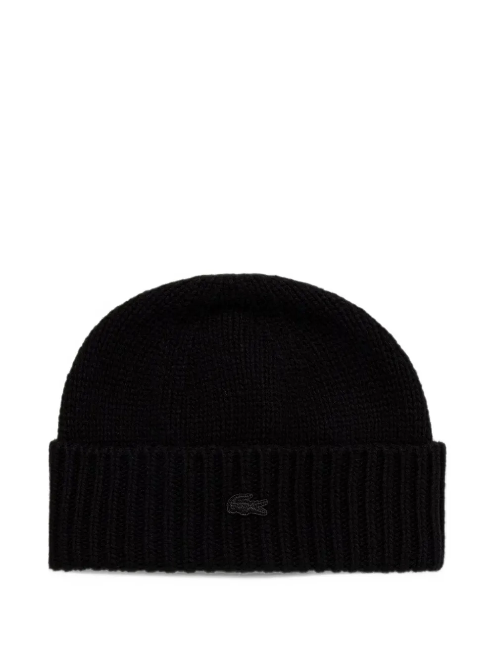 Lacoste 3d rib-knit wool beanie Zwart