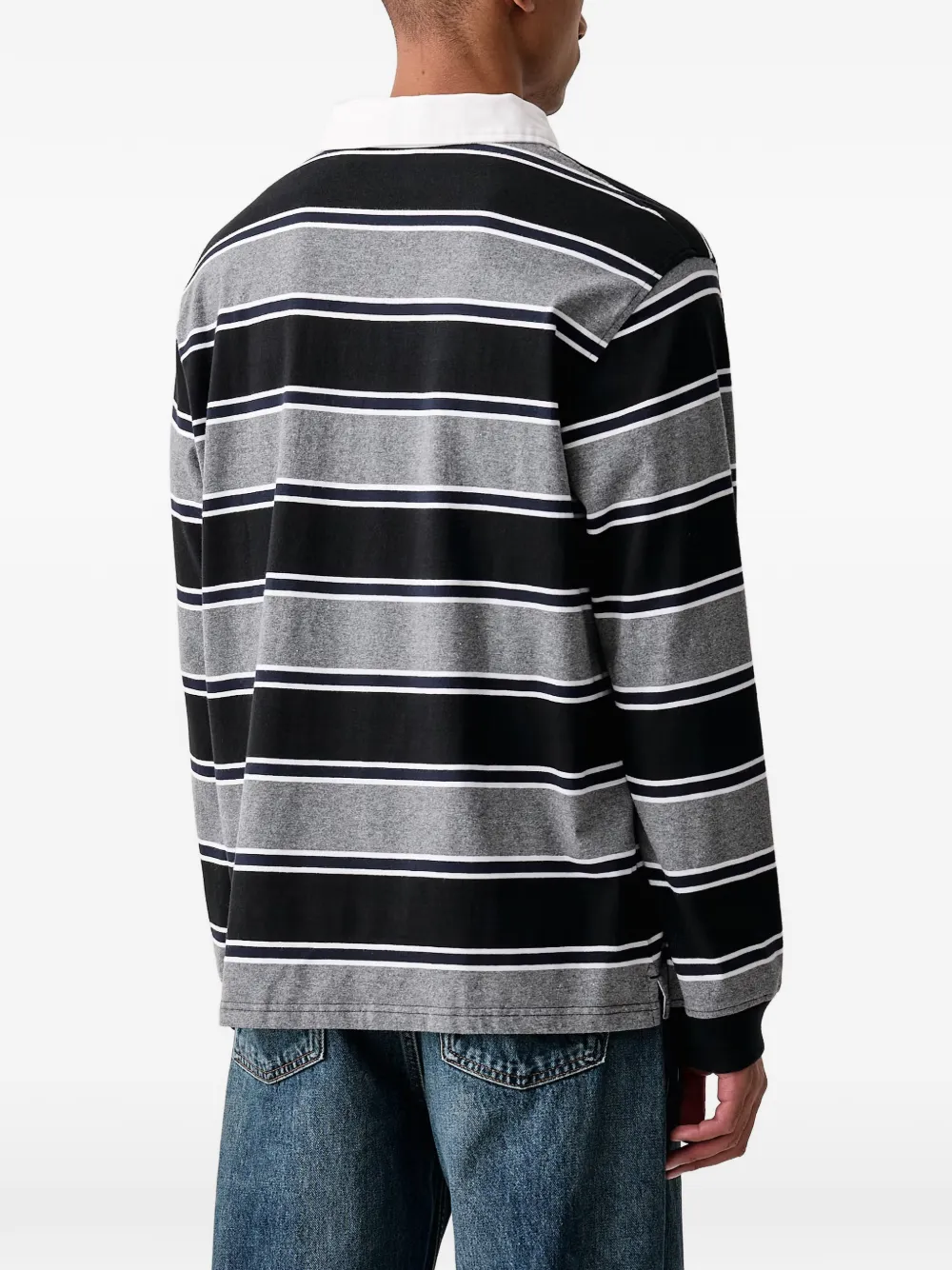 Levi's striped long-sleeve rugby polo shirt Zwart