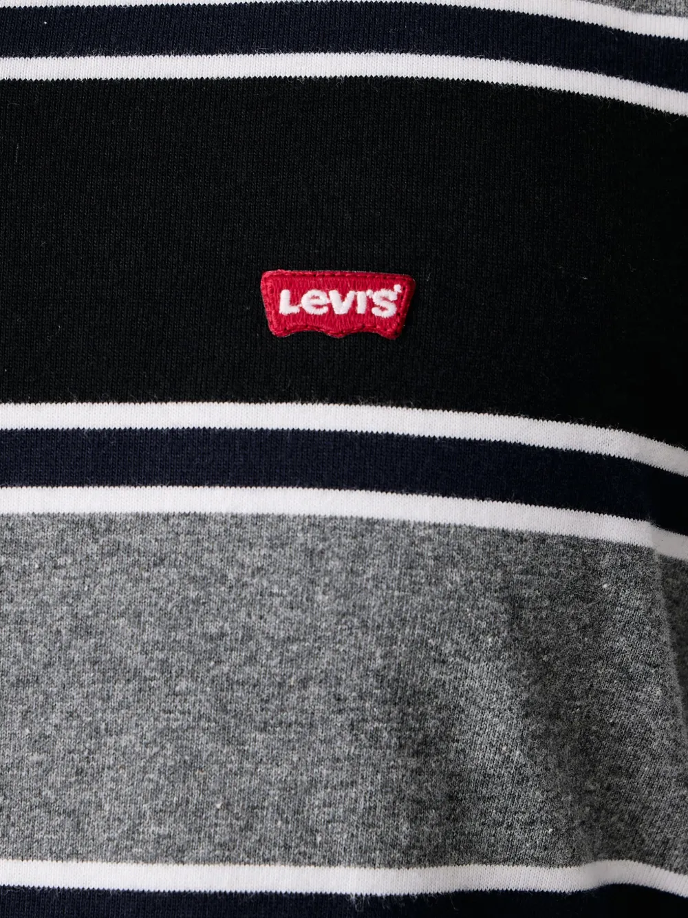 Levi's striped long-sleeve rugby polo shirt Zwart