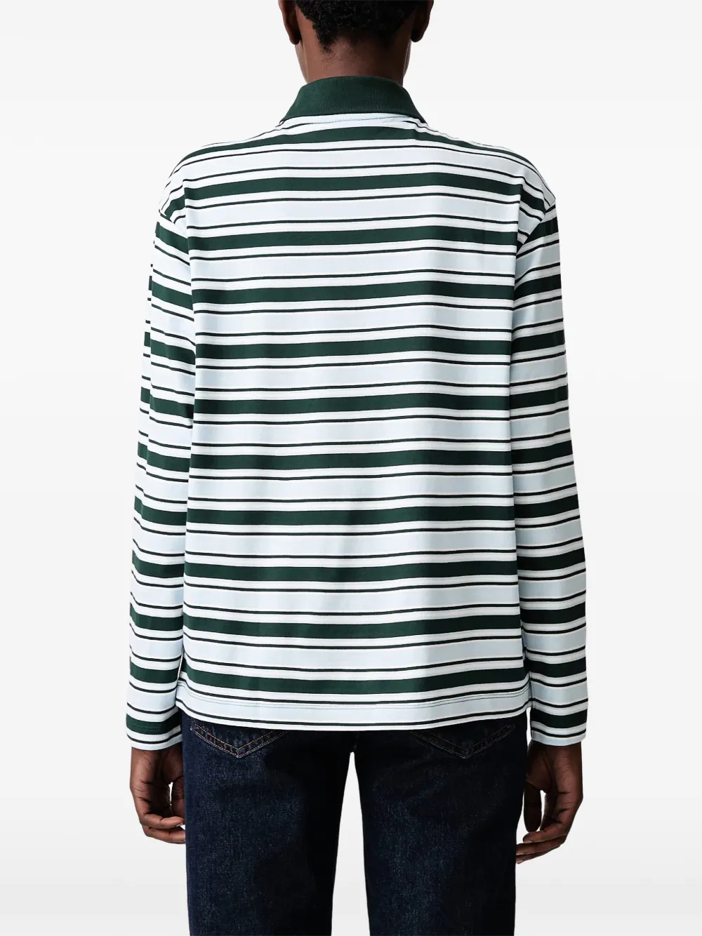 Lacoste oversized striped long-sleeved polo shirt Groen
