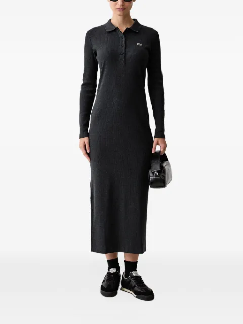 Lacoste slim fit ribbed cotton polo collar dress