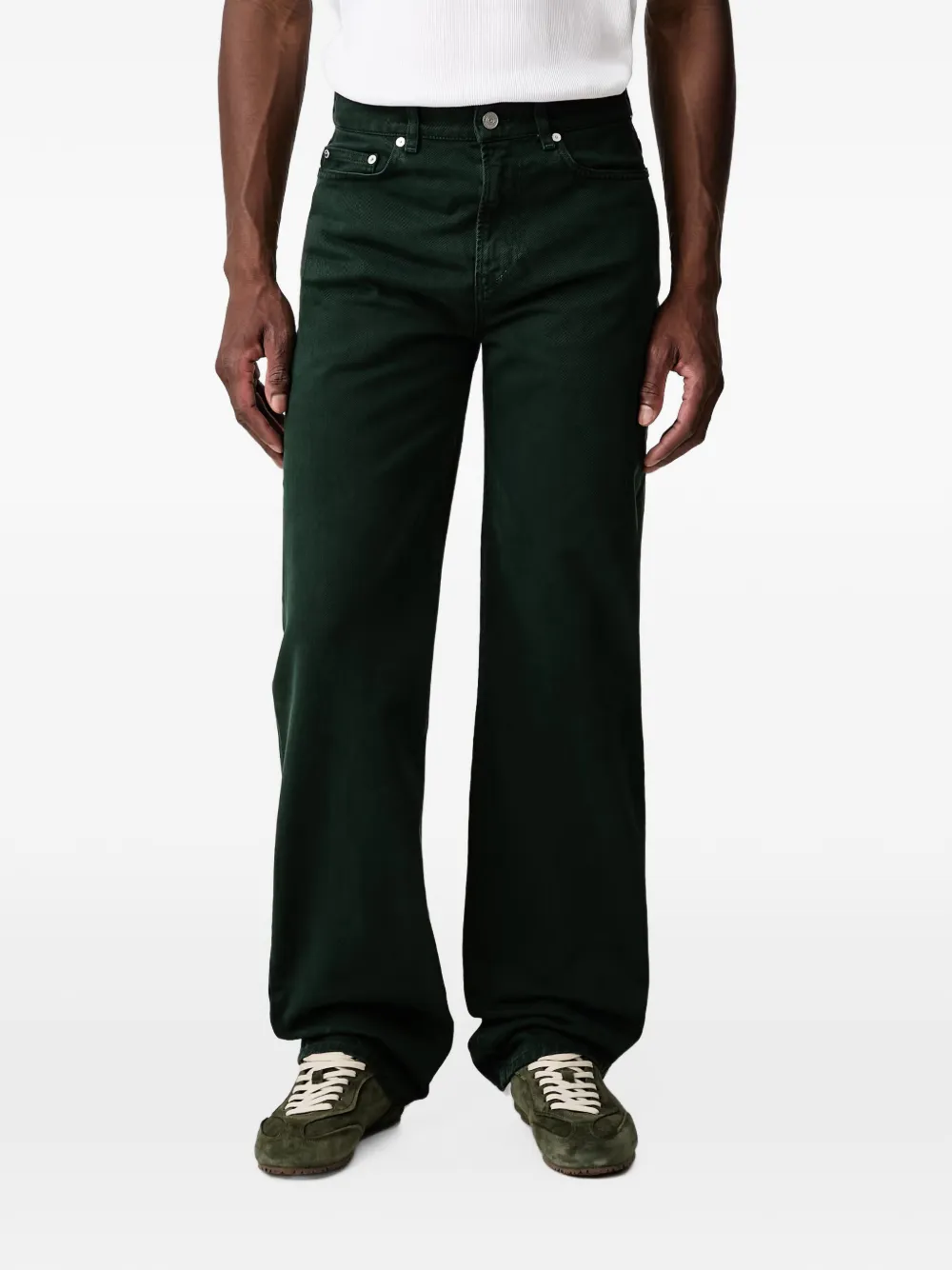 Lacoste 5-pocket straight cut jeans Groen