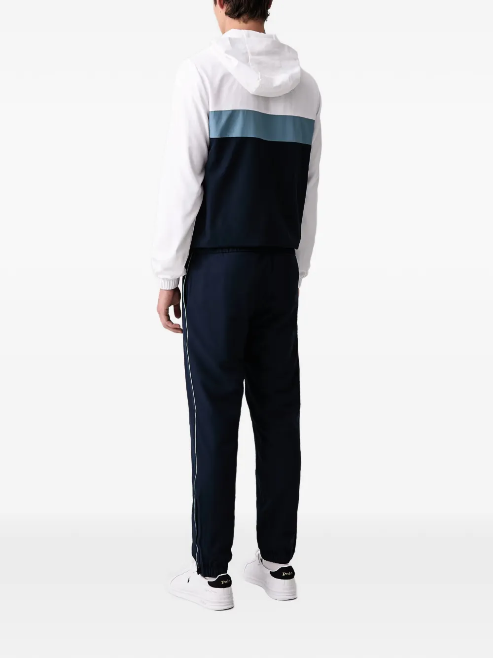 Lacoste colour-block hooded track pants Blauw