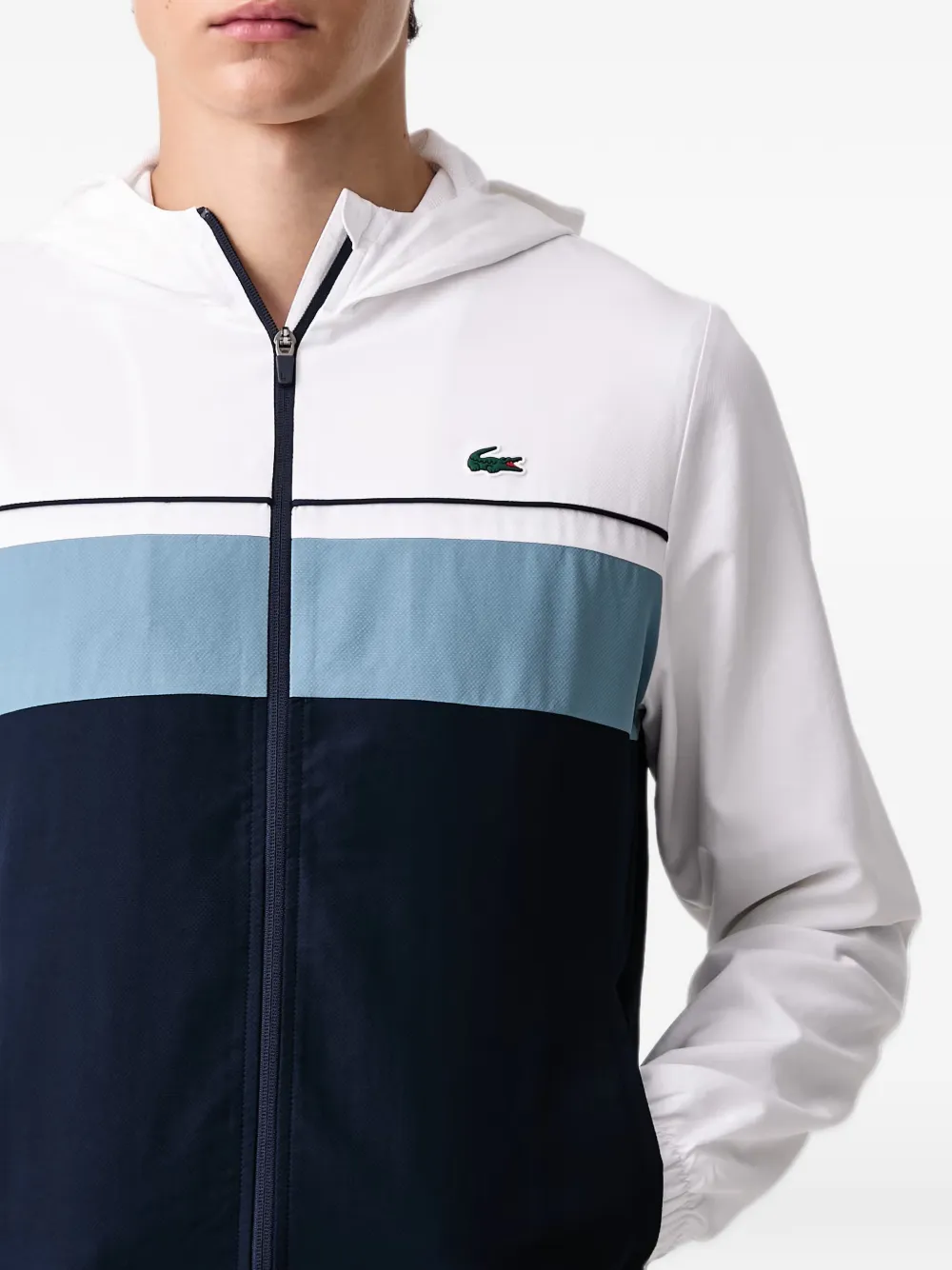 Lacoste colour-block hooded track pants Blauw
