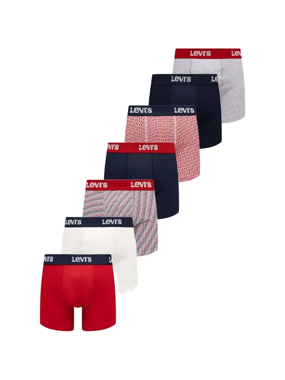 Levi's logo-waistband boxer briefs (set of seven) Rood