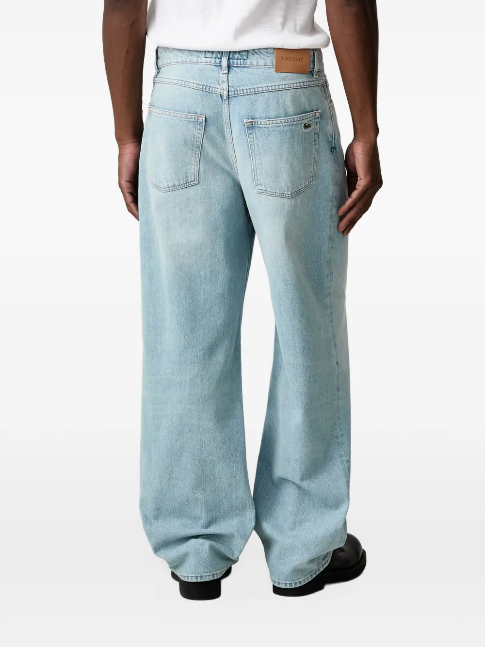 Lacoste loose fit denim jeans Blauw
