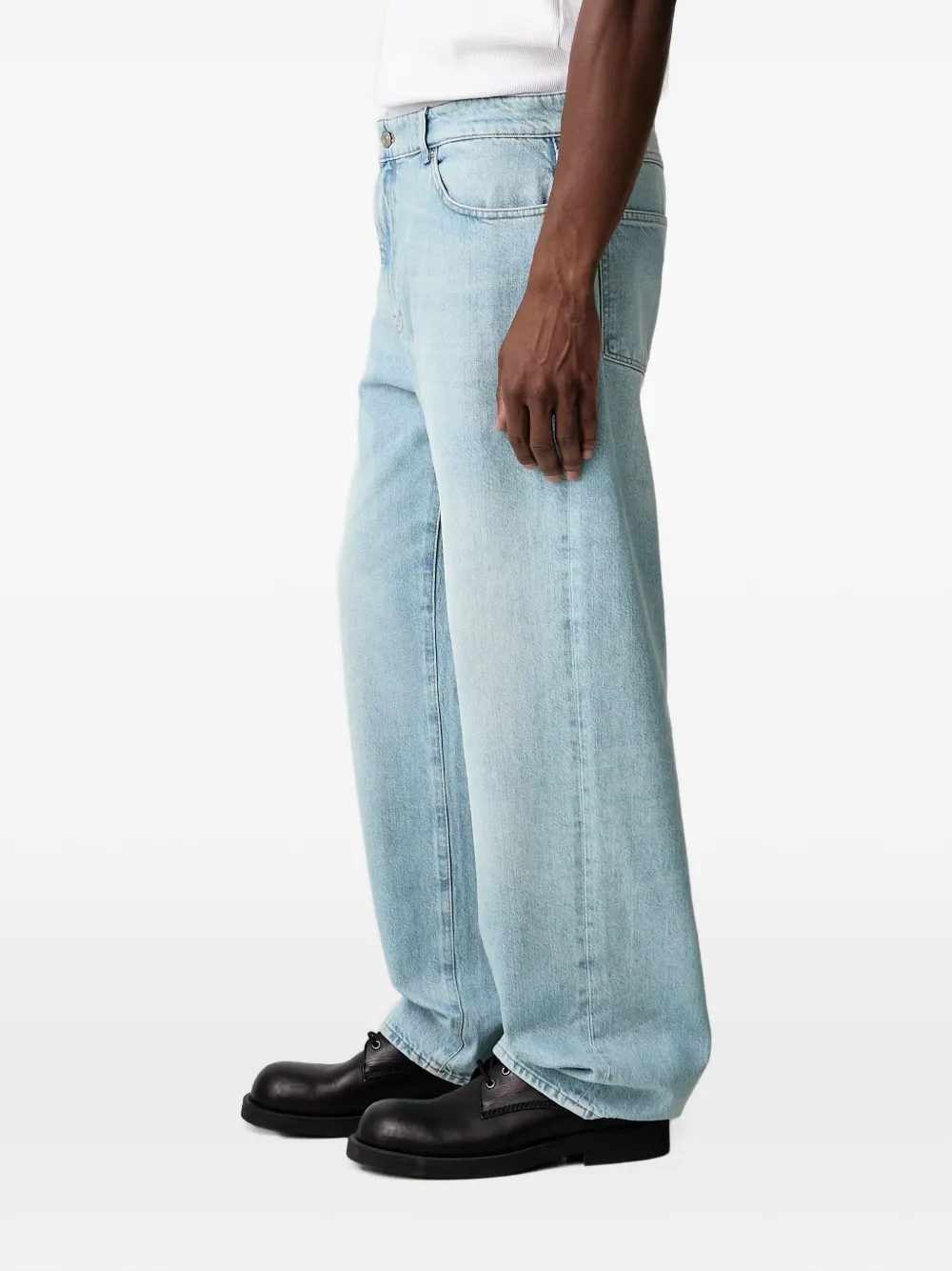 Lacoste loose fit denim jeans - Blu
