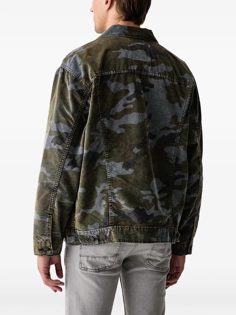 Levi's camouflage-print corduroy jacket Groen