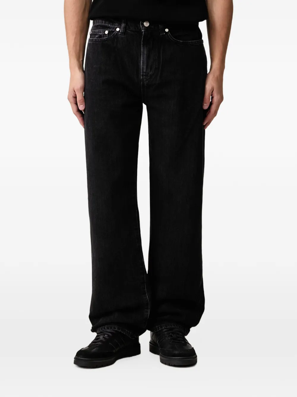 Lacoste 5-pocket straight cut indigo jeans Zwart