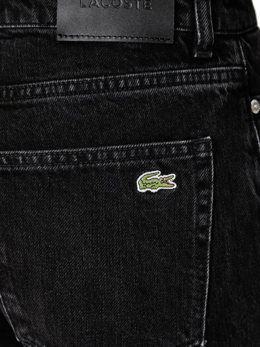 Lacoste 5-pocket straight cut indigo jeans Zwart