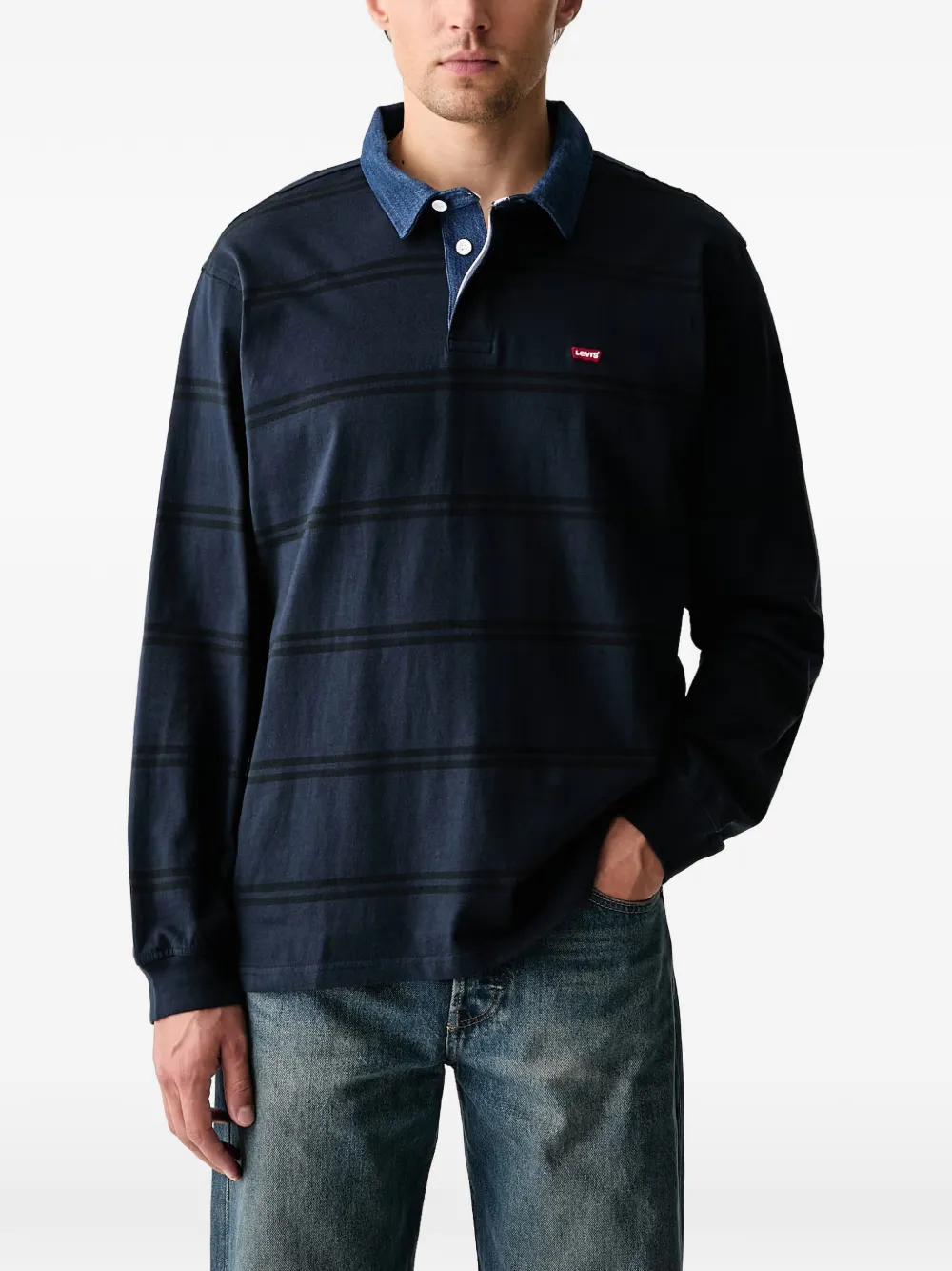 Levi's striped long-sleeve polo shirt - Blu