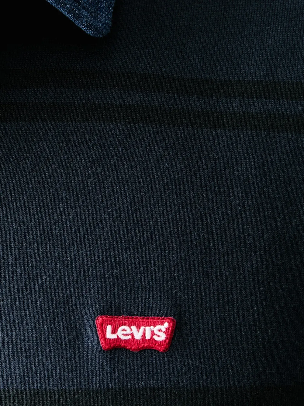 Levi's striped long-sleeve polo shirt Blauw