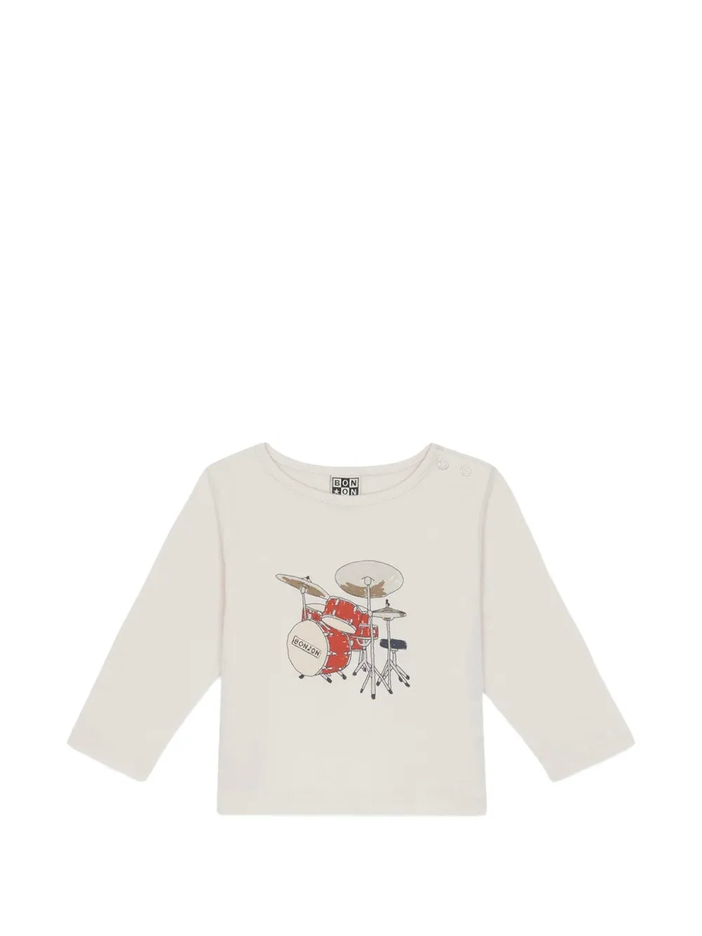 Bonton Taxi Drummy graphic-print long-sleeve T-shirt - Neutrals