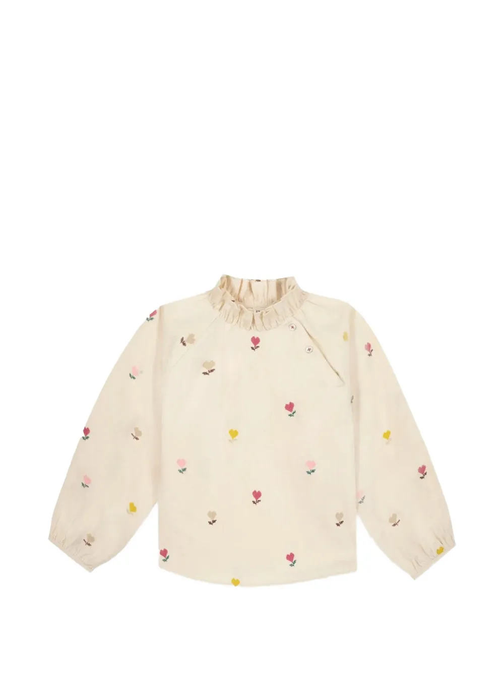 Bonton Pomette ruffled heart-print blouse - Toni neutri