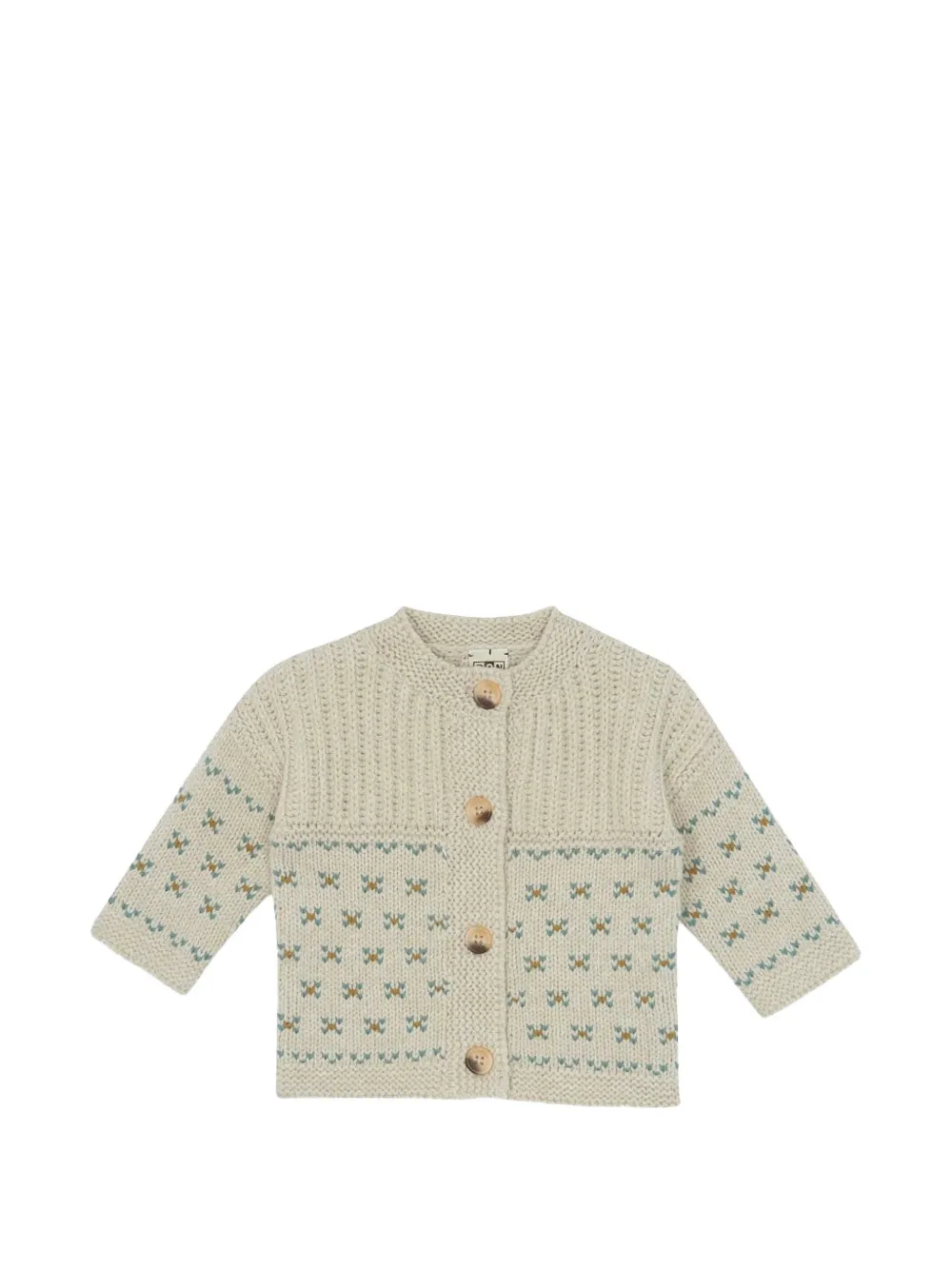 Bonton Peanut intarsia-knit cardigan - Toni neutri