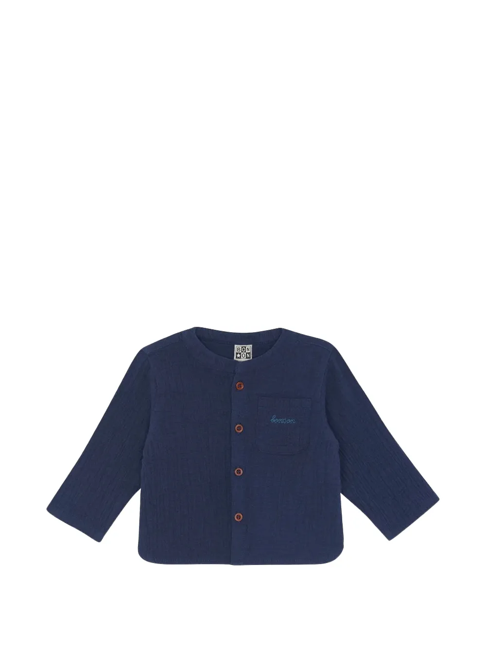 Bonton Never embroidered-logo shirt - Blu