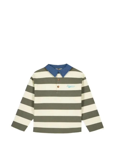 Bonton Pesto striped long-sleeve polo shirt