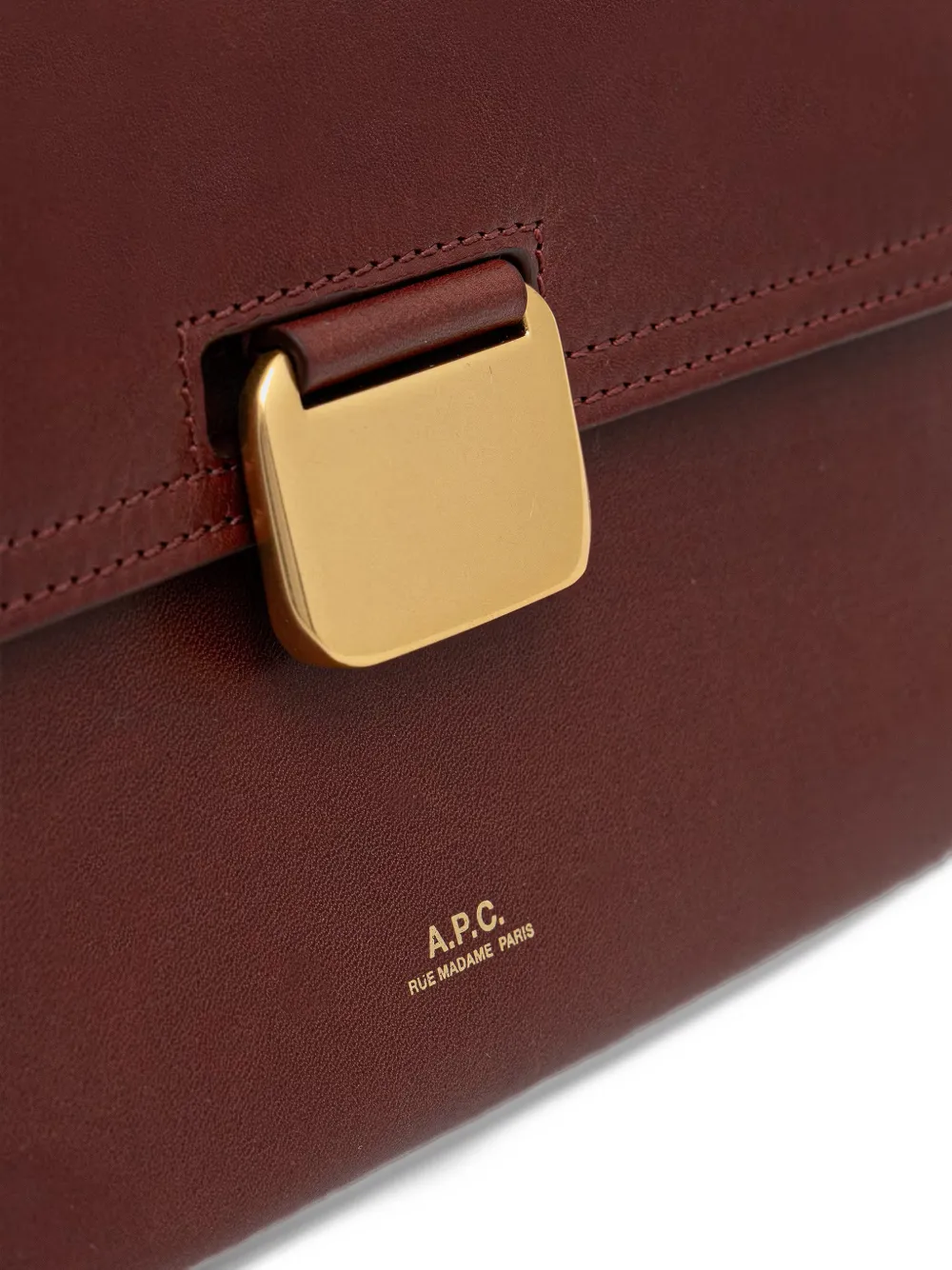 A.P.C. small Simone logo-print leather cross body bag Bruin