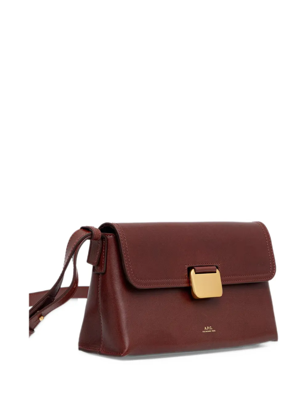 A.P.C. small Simone logo-print leather cross body bag Bruin