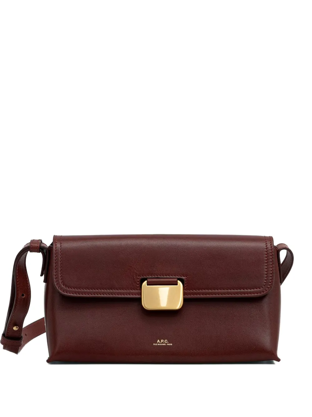 A.P.C. small Simone logo-print leather cross body bag - Marrone