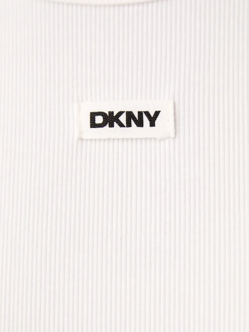 DKNY ribbed-knit logo-patch T-shirt Wit