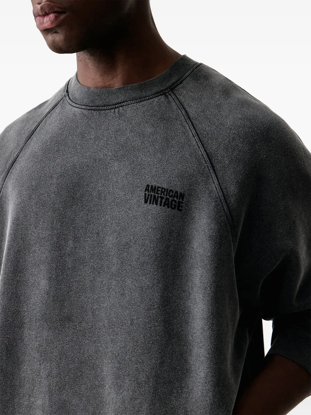 American Vintage Jitbay faded raglan-sleeve sweatshirt Grijs
