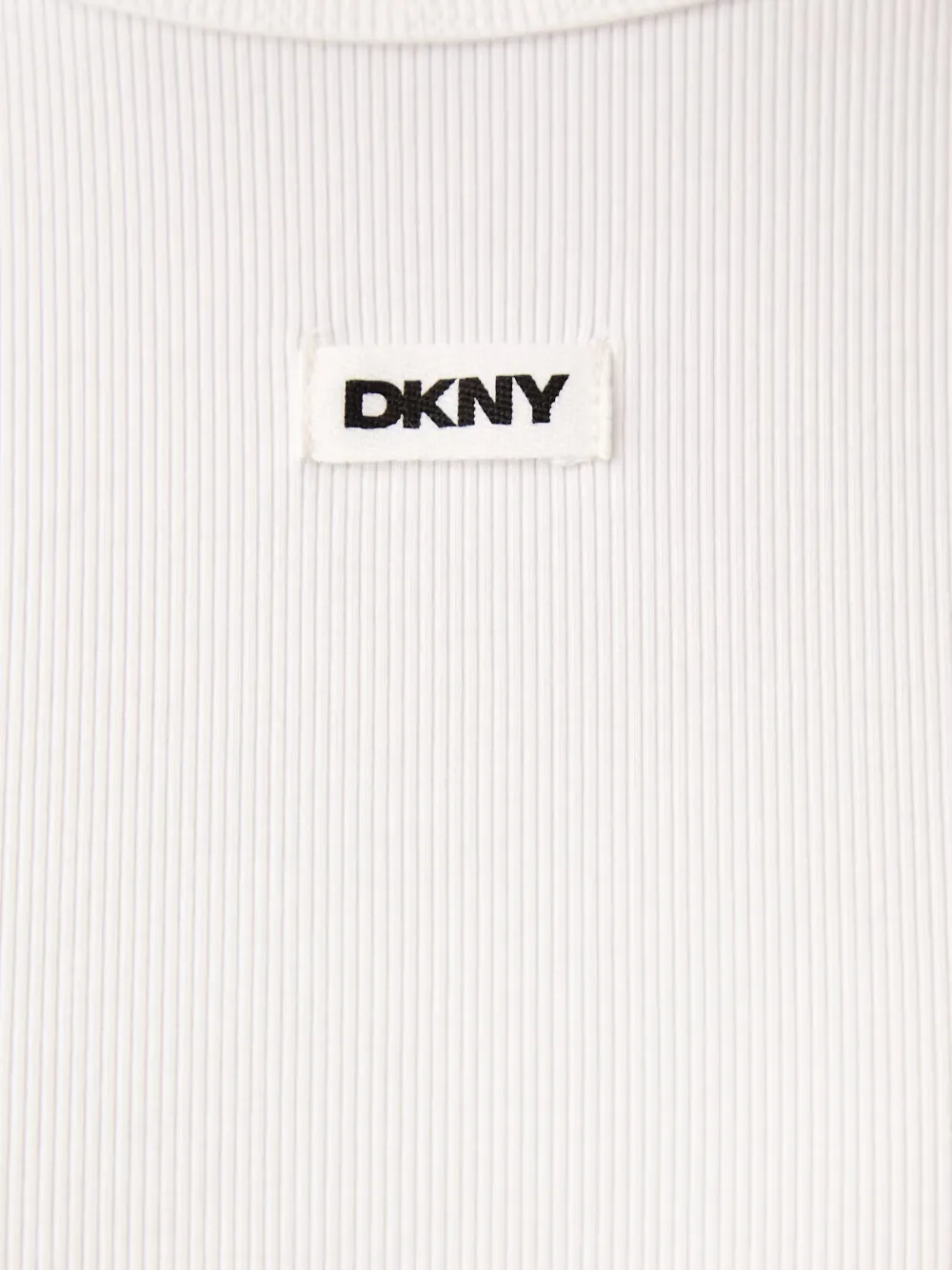 DKNY ribbed-knit logo-patch T-shirt Wit