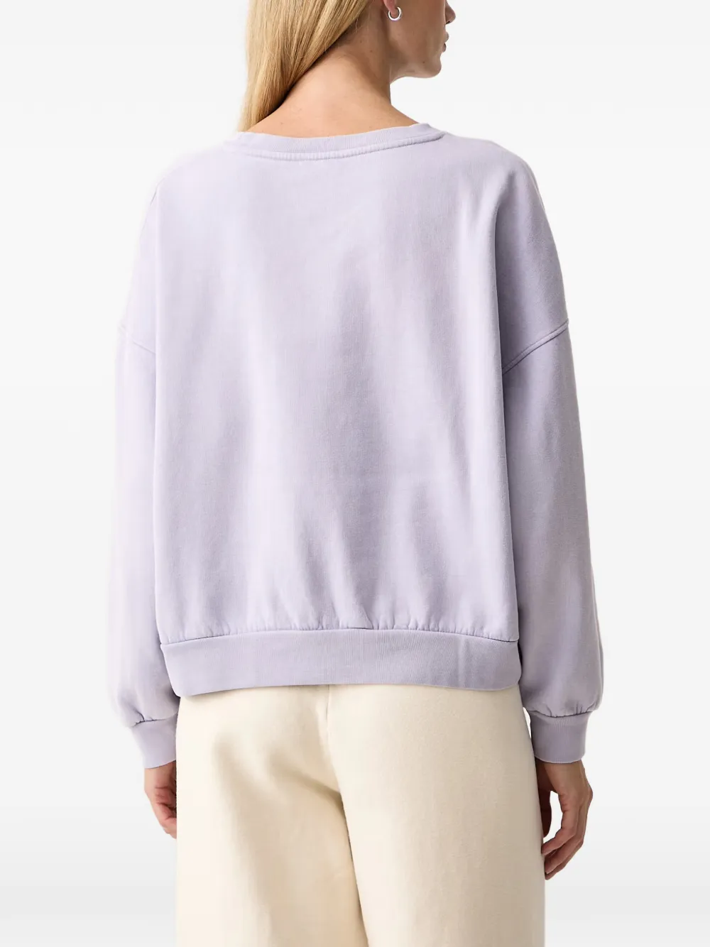American Vintage Jitbay logo-print drop-shoulder sweater Paars