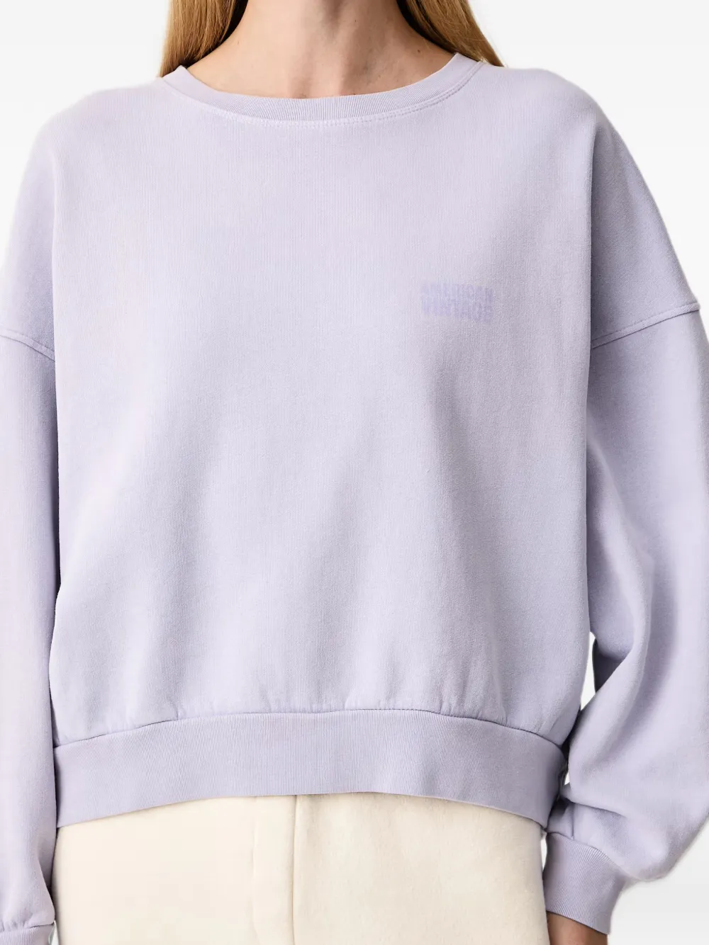 American Vintage Jitbay logo-print drop-shoulder sweater Paars