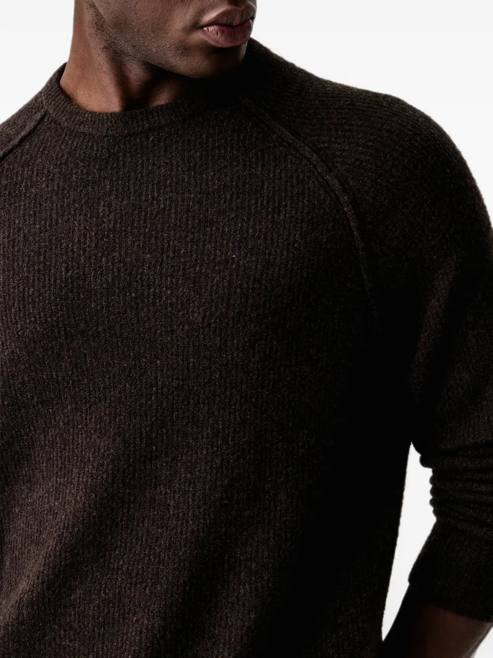 American Vintage Damsville raglan-sleeve ribbed-knit sweater Bruin