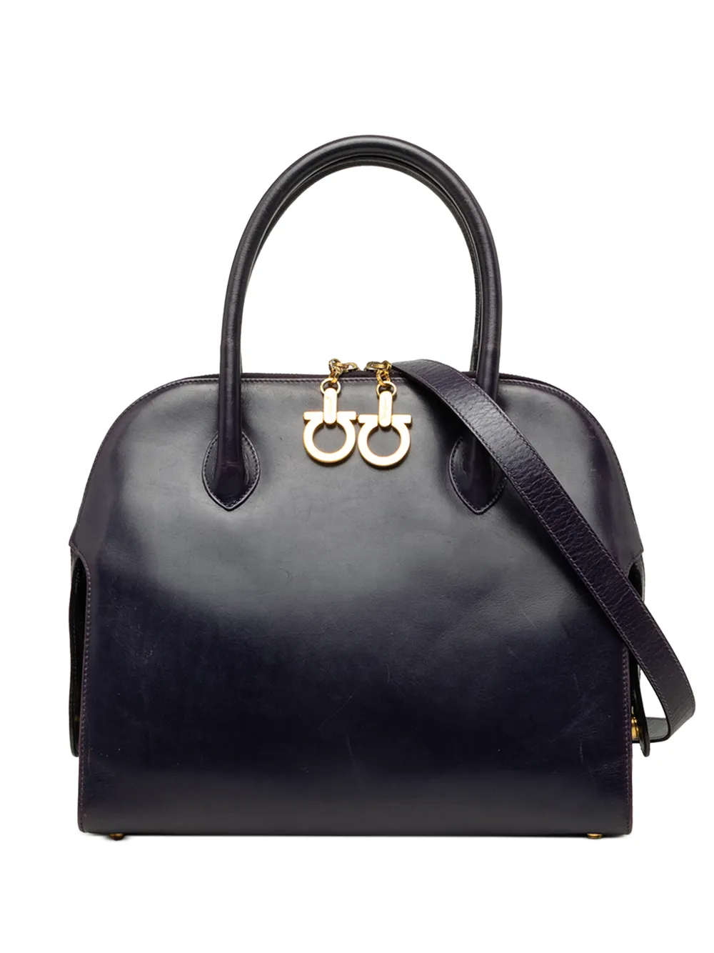 Ferragamo Pre-Owned 1990-2010 Leather Gancini Dome satchel - Blu