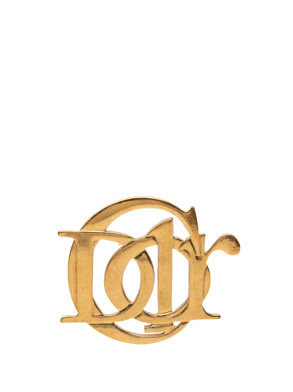 Christian Dior Pre-Owned 2000-2026 Gold Plated Logo Brooch costume brooch - Oro