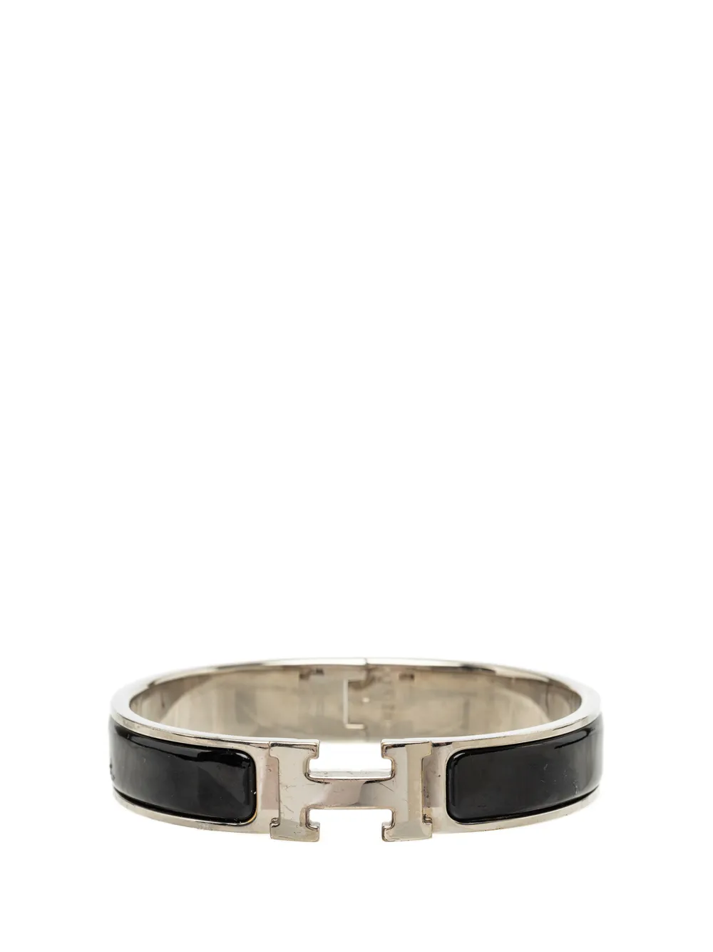 Hermès Pre-Owned 1990-2026 Narrow Enamel Clic H Bracelet PM costume bracelet - Black