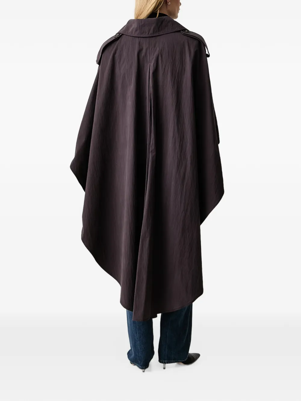 Elisabetta Franchi double-breasted cape-detail trench coat Bruin