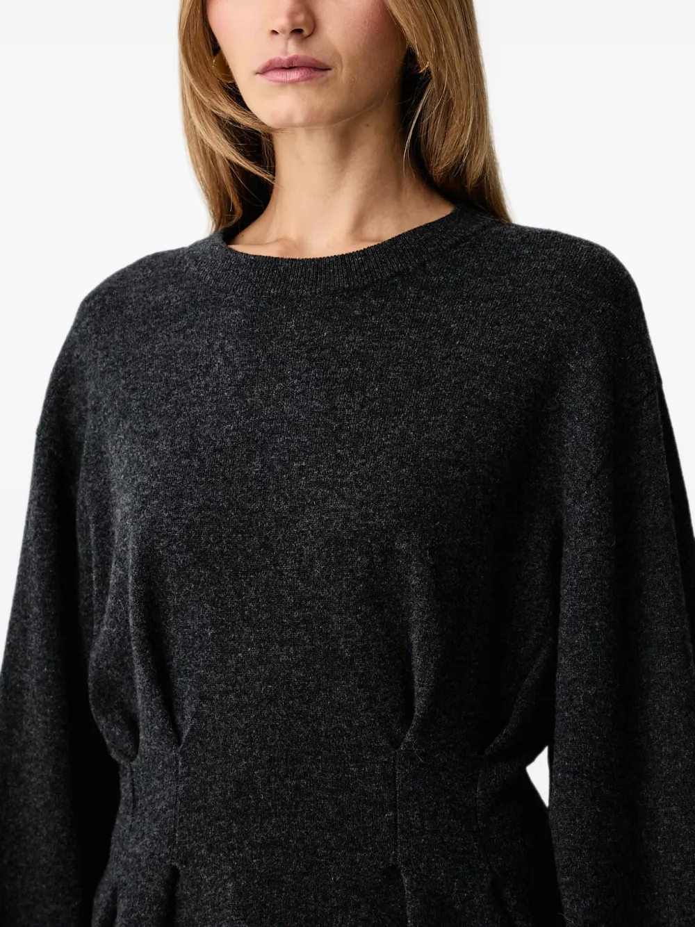 Gestuz GZmanzi pleated-waist peplum sweater Grijs