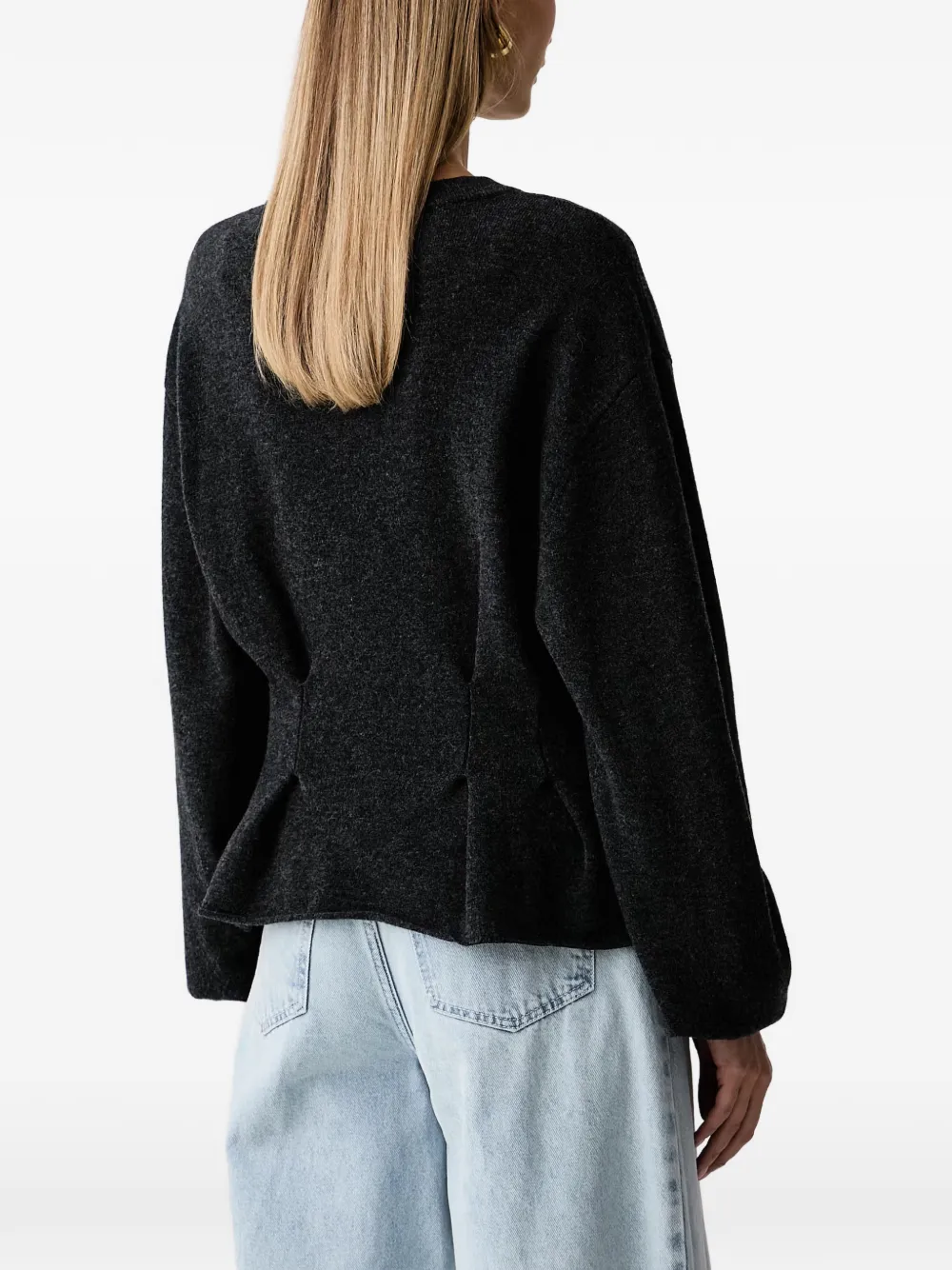 Gestuz GZmanzi pleated-waist peplum sweater Grijs