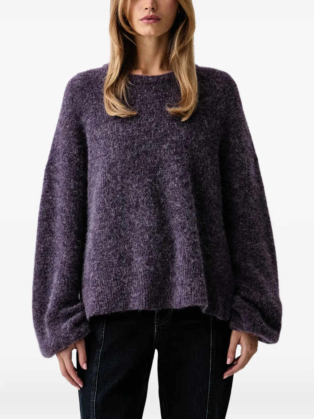 Gestuz GZalpha brushed side-slit sweater - Viola