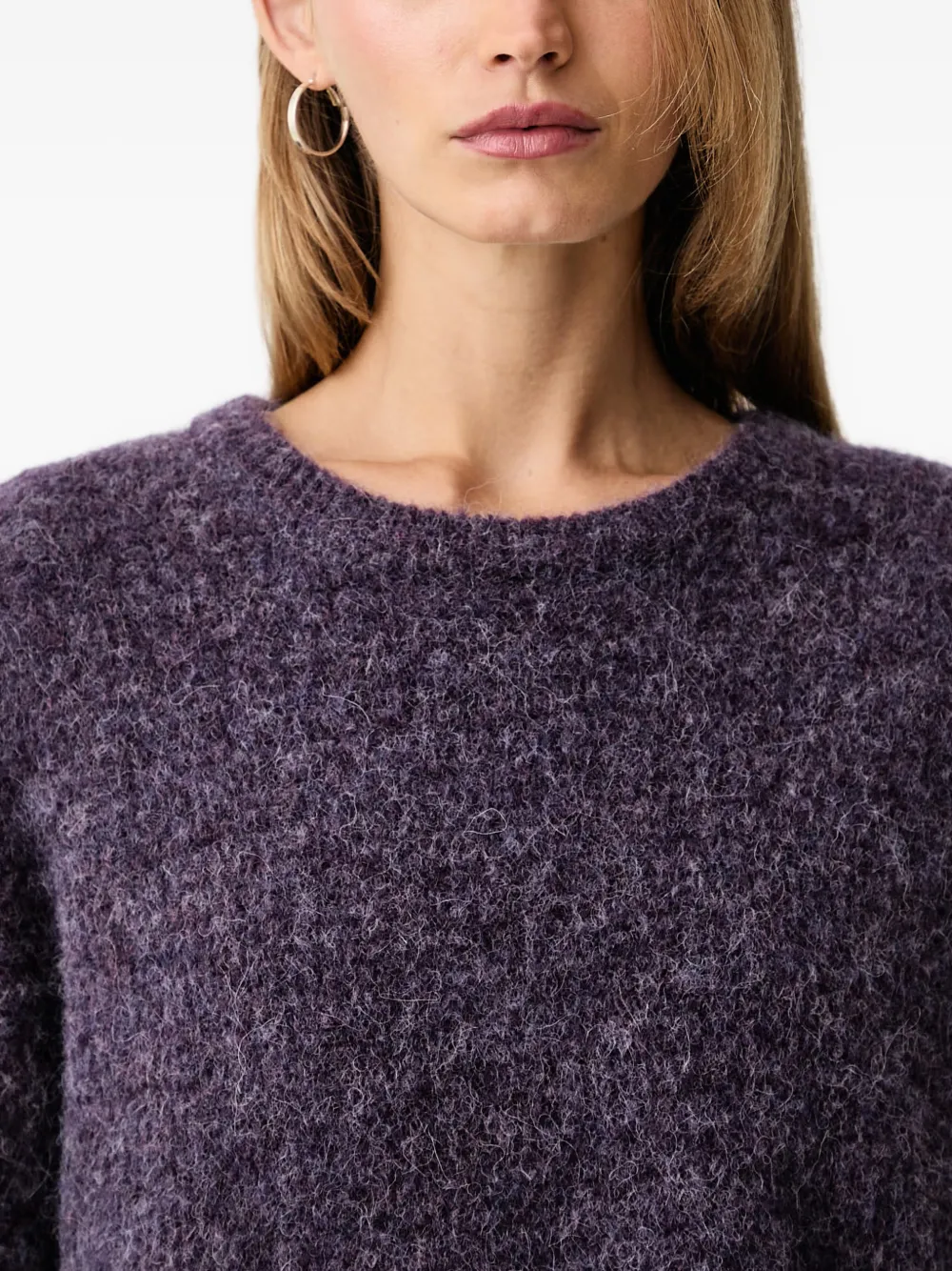 Gestuz GZalpha brushed side-slit sweater Paars