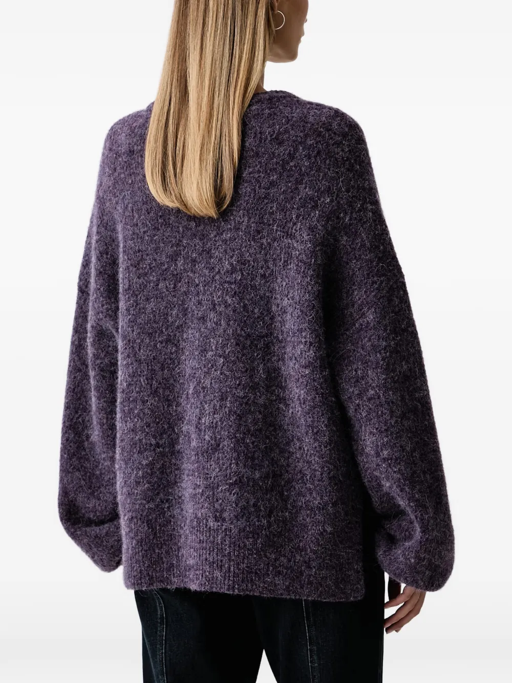 Gestuz GZalpha brushed side-slit sweater Paars