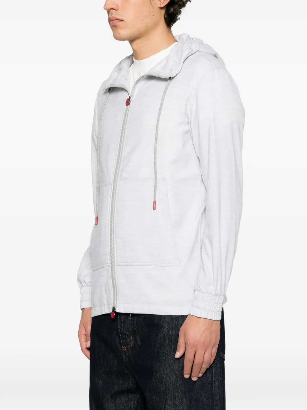 Kiton Hoodie met rits Grijs