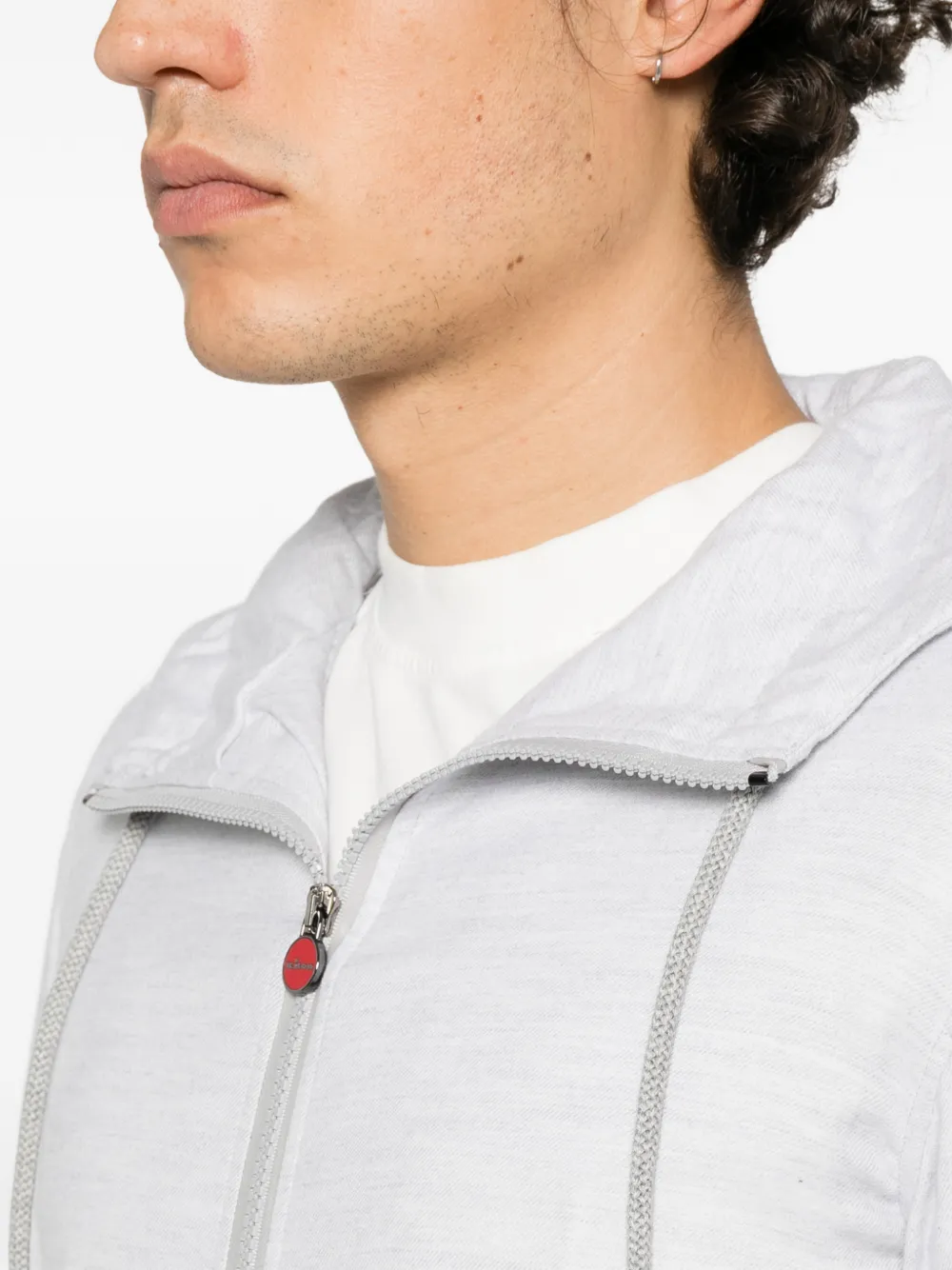 Kiton Hoodie met rits Grijs
