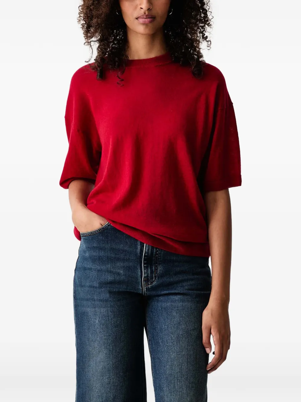 Zadig&Voltaire short-sleeve knitted T-shirt Rood