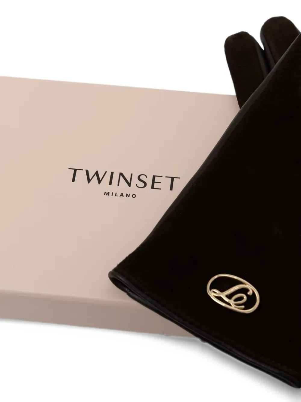 TWINSET Handschoenen met logoplakkaat Zwart