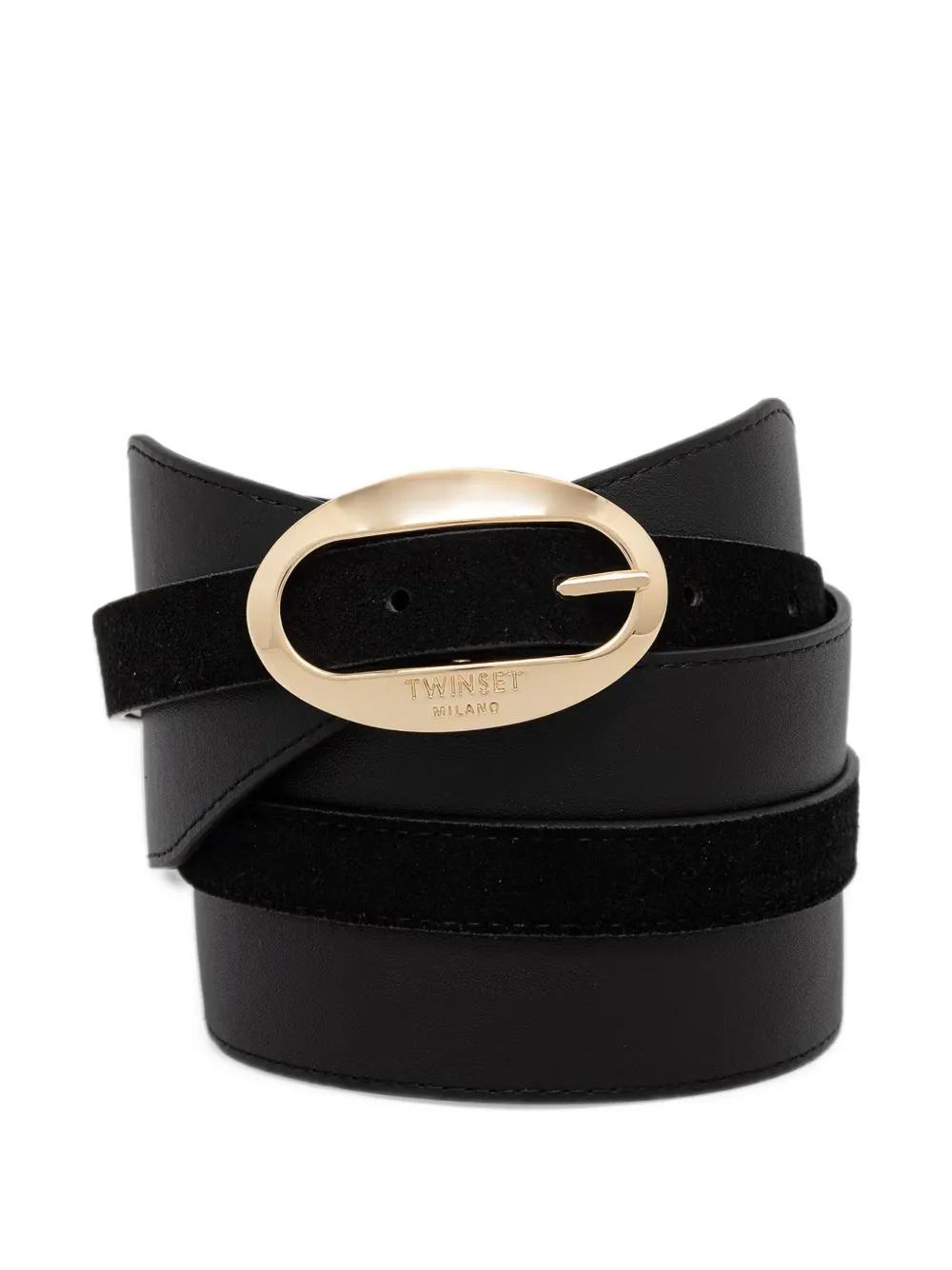 TWINSET oval-buckle panelled belt - Nero